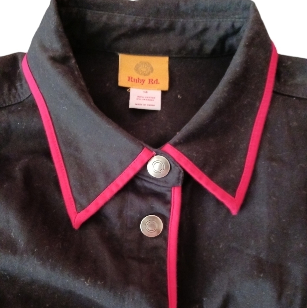 Ruby Rd Black Red Trimmed Jacket - image 3